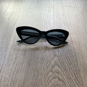 quay australia tempted teal blue pointy retro cat eye sunglasses eyewear NEW